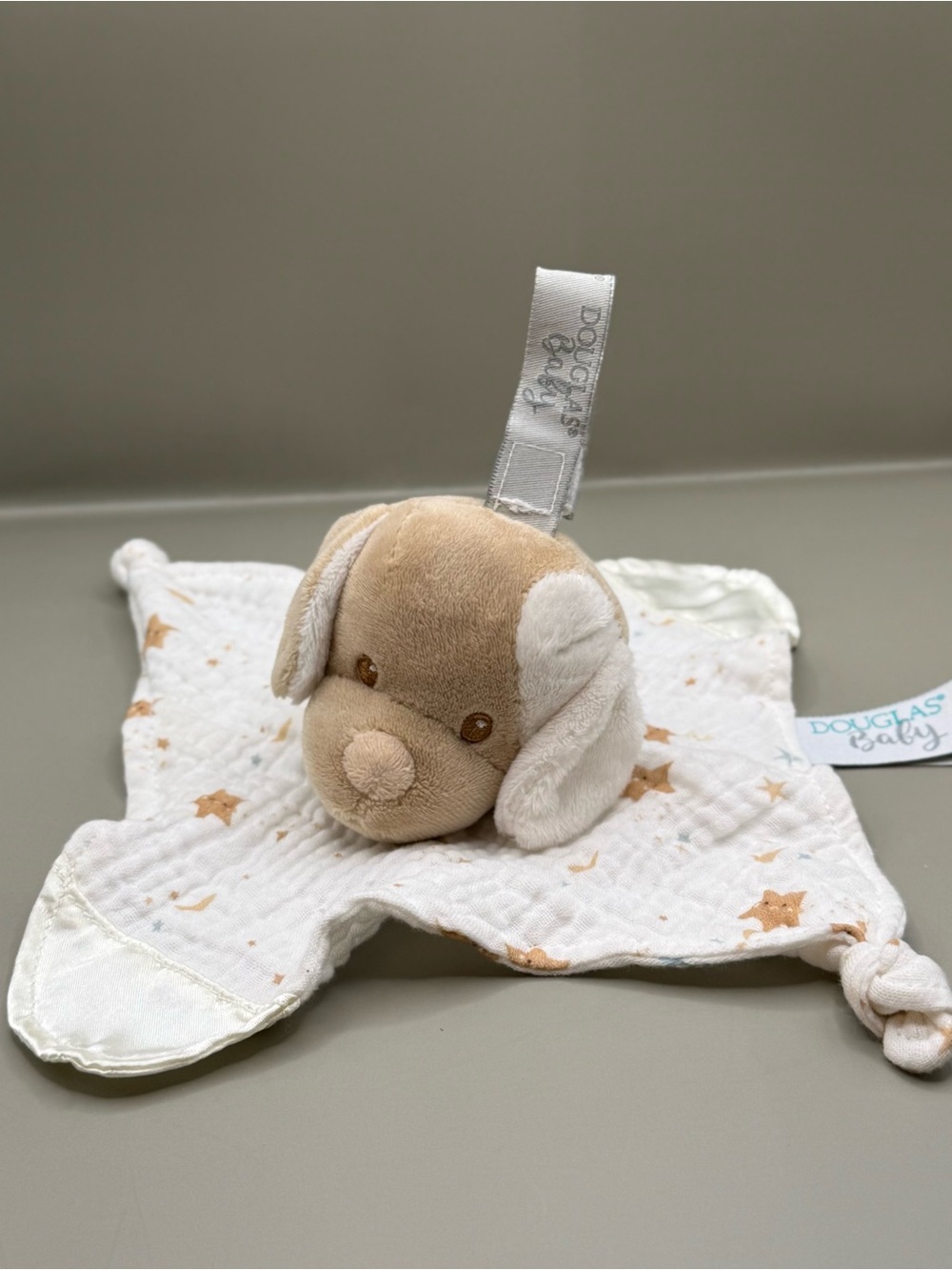 Douglas Baby Cream Puppy Pacifier Lovey Plush Stuffed Animal